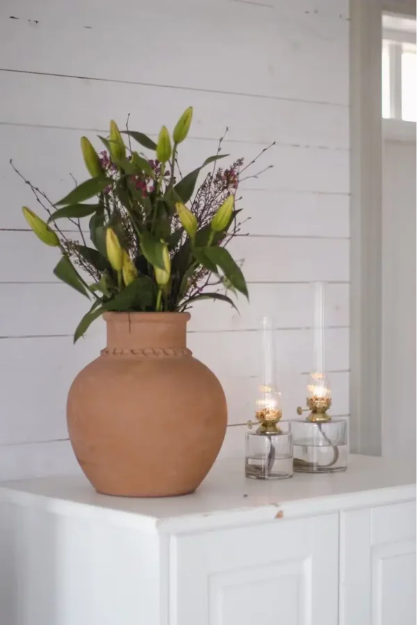 Fotogenlampa i räfflat glas med mässingsdetaljer - Bild 9