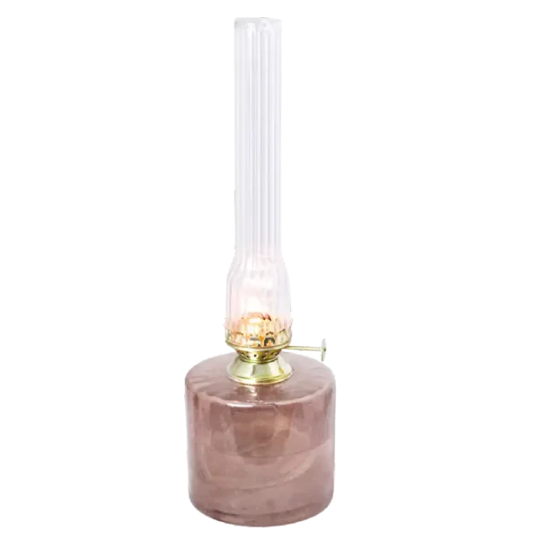 Fotogenlampa i räfflat glas med mässingsdetaljer - Bild 3